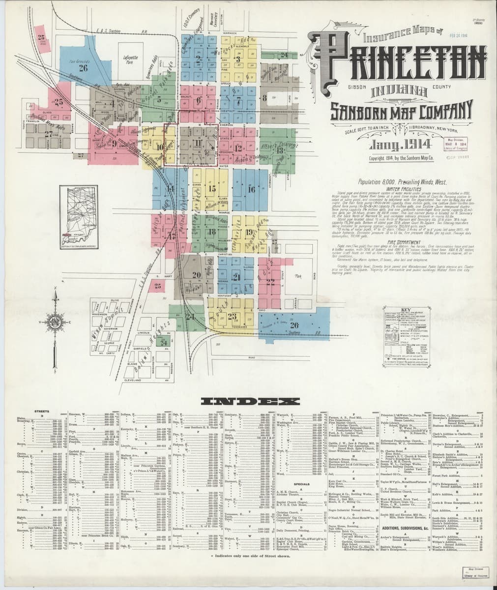 Princeton, Indiana - 1914 Sanborn Map