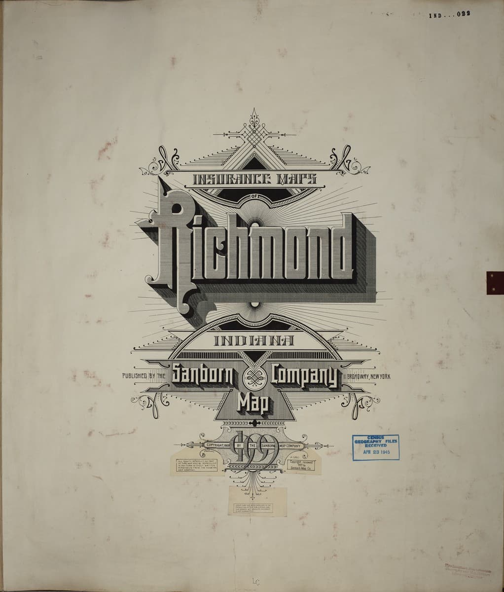 Richmond, Indiana - 1909 Sanborn Map