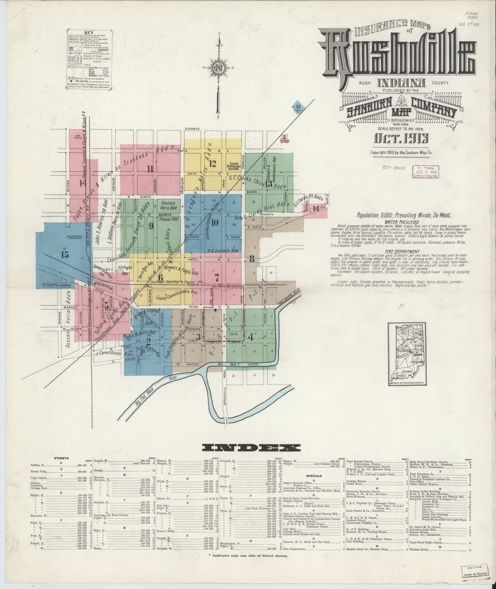 Rushville, Indiana - 1913 Sanborn Map