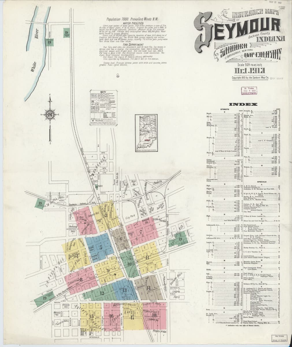 Seymour, Indiana - 1913 Sanborn Map