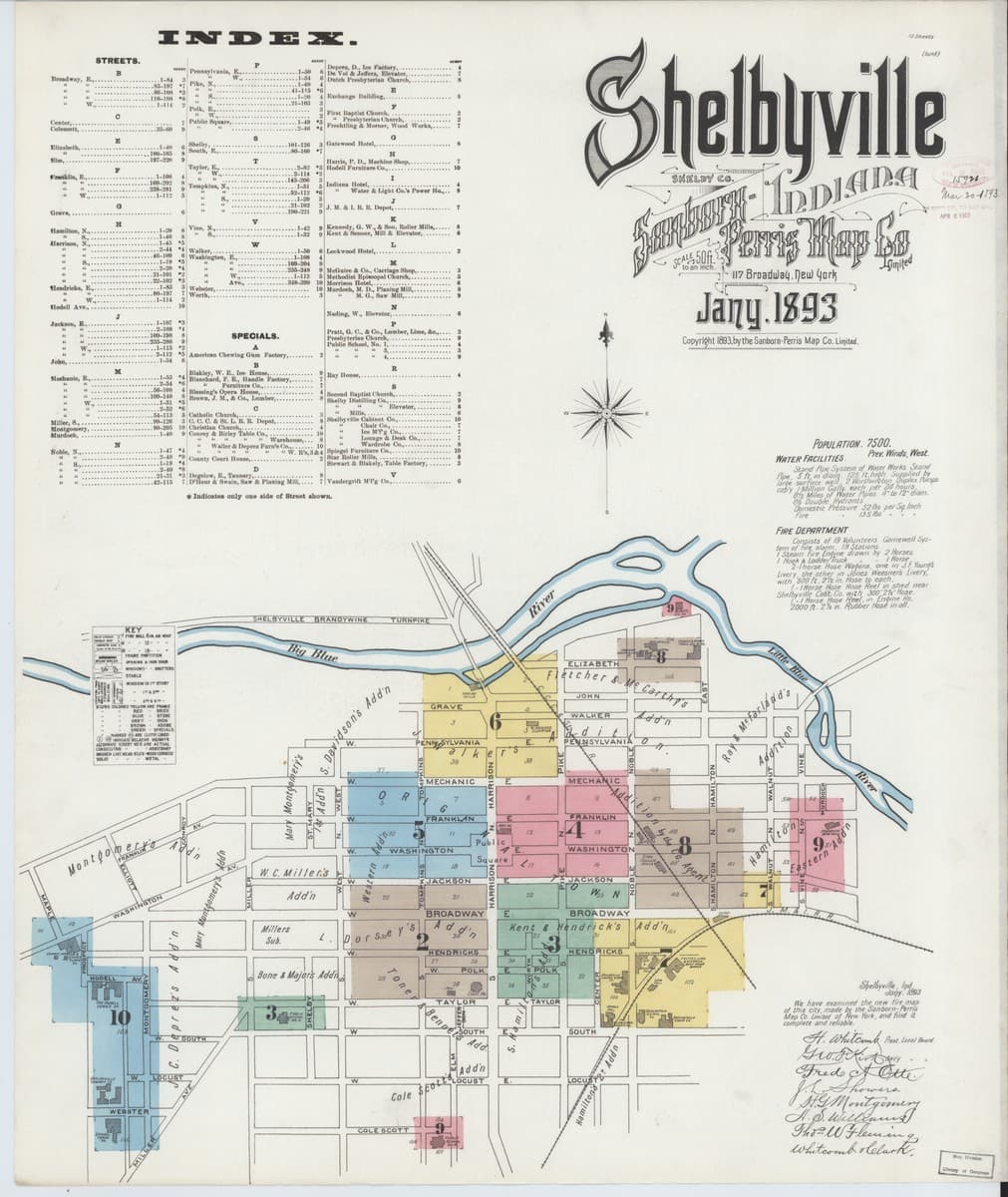 Shelbyville, Indiana - 1893 Sanborn Map