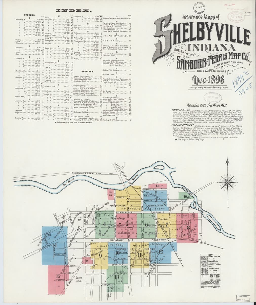 Shelbyville, Indiana - 1898 Sanborn Map