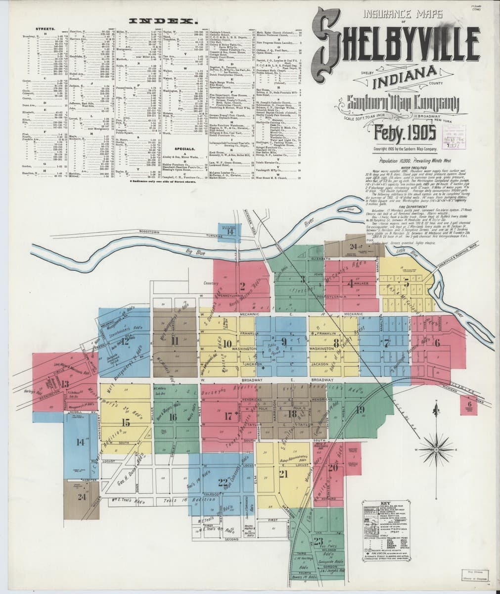Shelbyville, Indiana - 1905 Sanborn Map