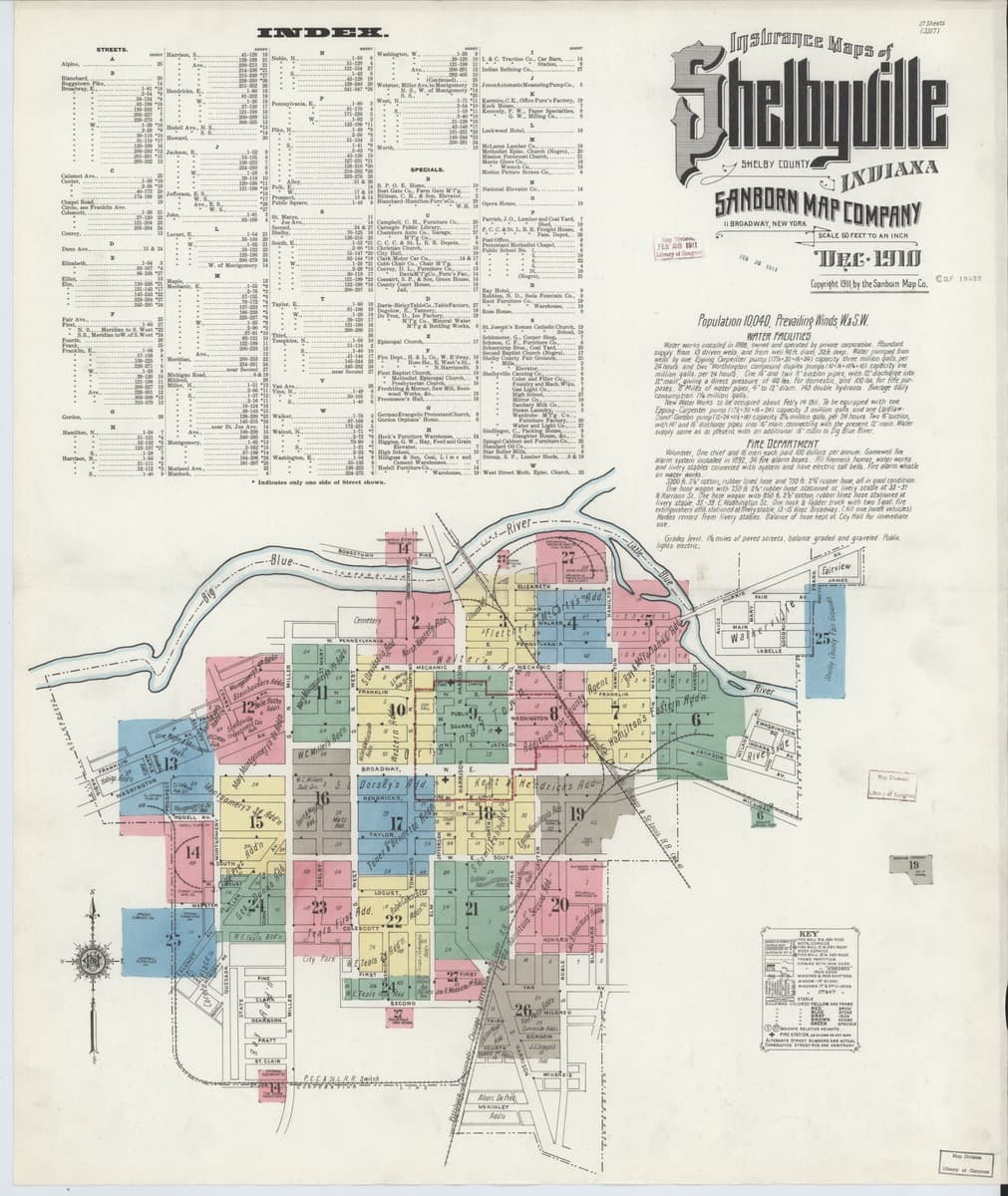Shelbyville, Indiana - 1910 Sanborn Map