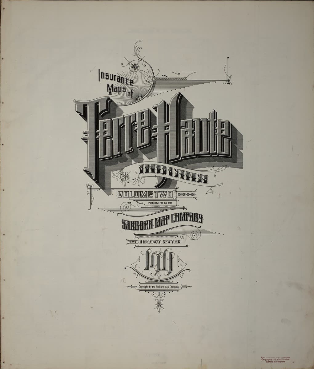 Framed print of Terre Haute, Indiana (1911)