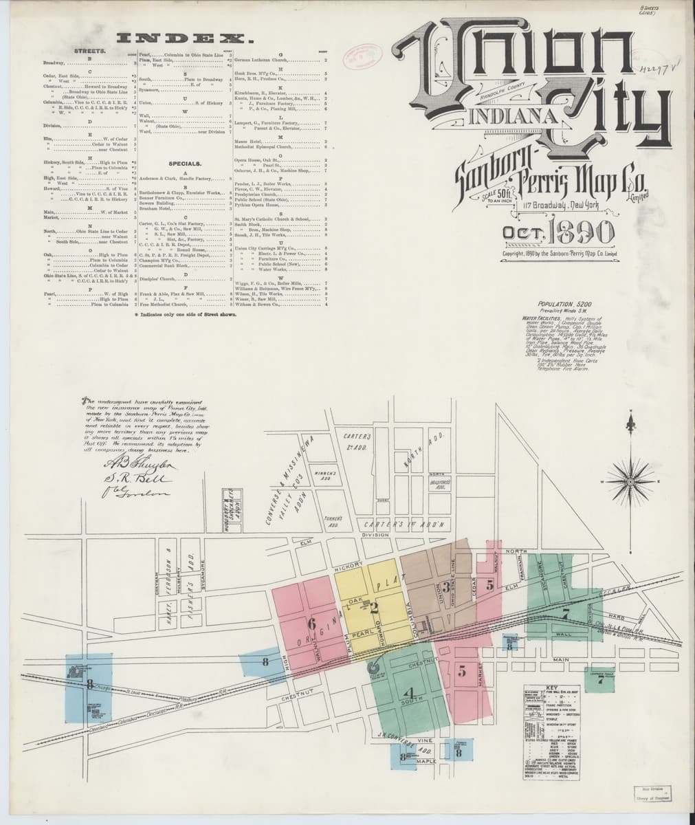 Union City, Indiana - 1890 Sanborn Map