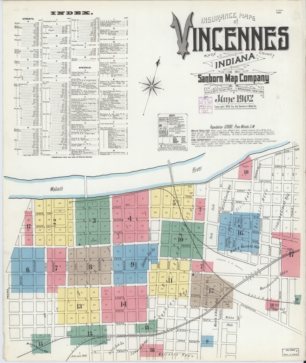 Vincennes, Indiana - 1902 Sanborn Map