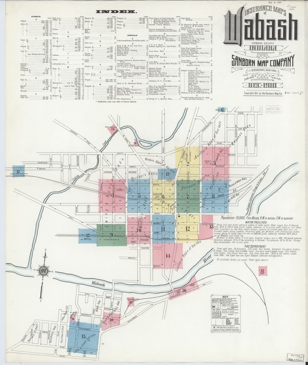 Wabash, Indiana - 1910 Sanborn Map