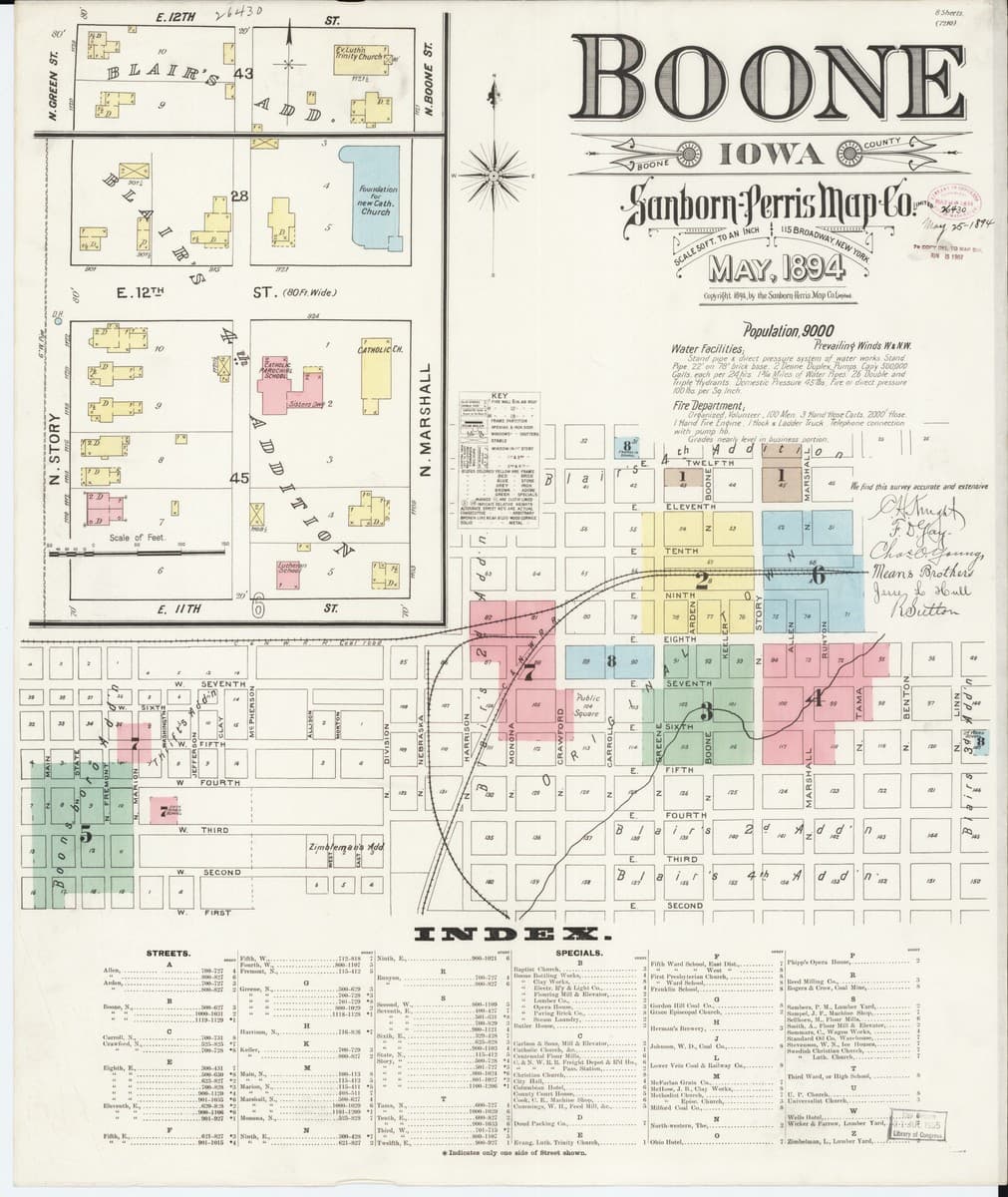 Boone, Iowa - 1894 Sanborn Map