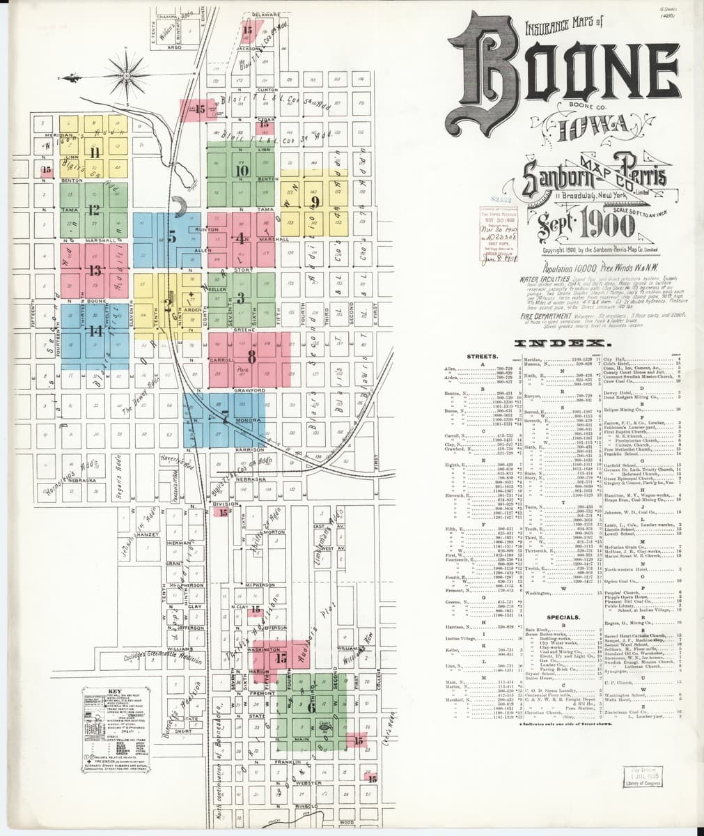 Boone, Iowa - 1900 Sanborn Map