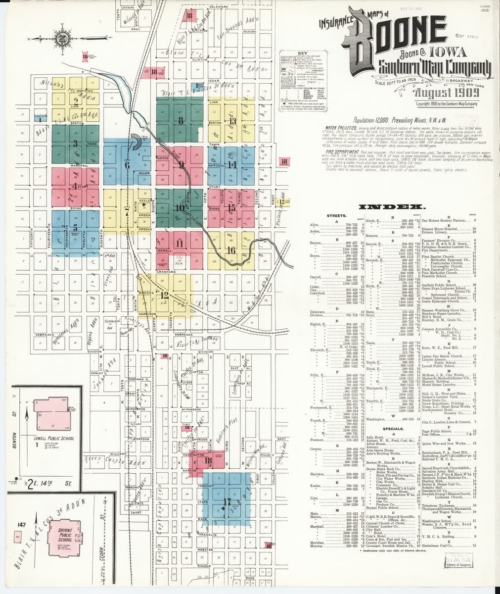 Boone, Iowa - 1909 Sanborn Map
