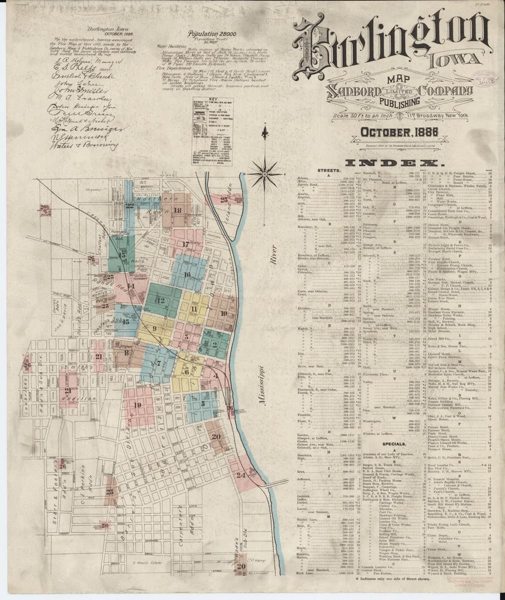 Burlington, Iowa - 1888 Sanborn Map