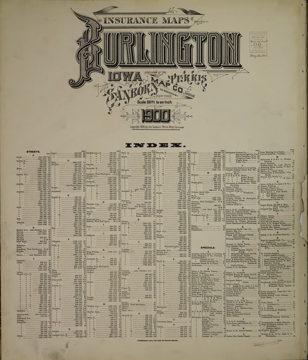 Burlington, Iowa - 1900 Sanborn Map