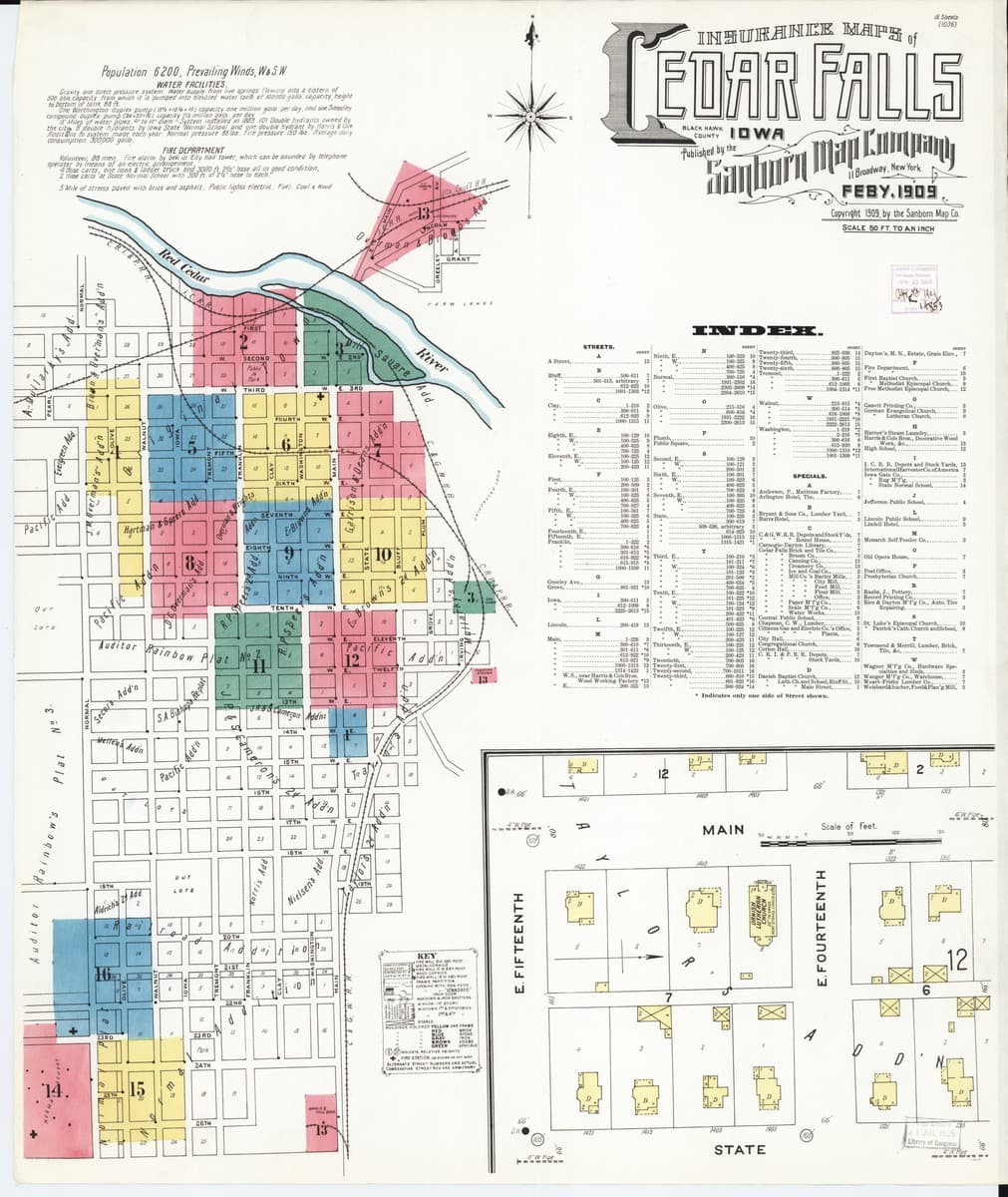 Cedar Falls, Iowa - 1909 Sanborn Map