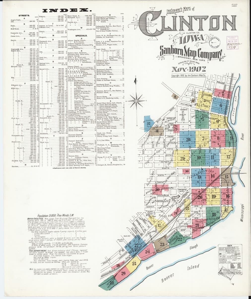 Clinton, Iowa - 1902 Sanborn Map