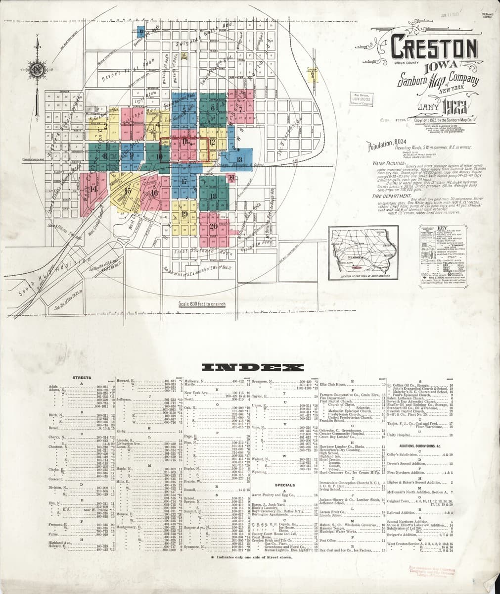 Creston, Iowa - 1923 Sanborn Map