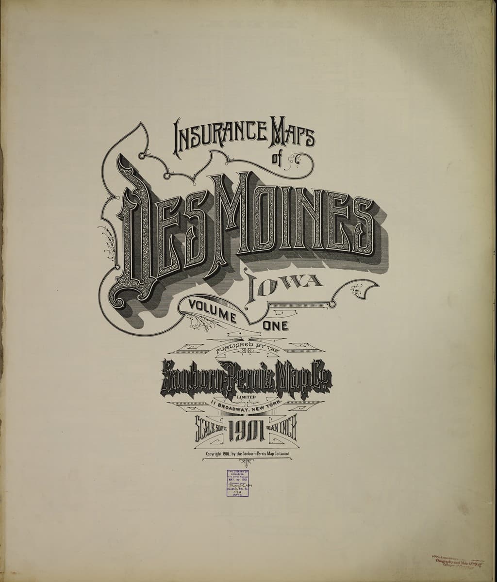 Sanborn Fire Insurance Map: Des Moines, Iowa (1901)