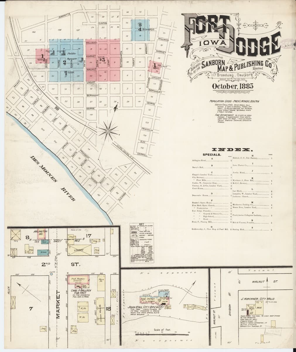 Fort Dodge, Iowa - 1885 Sanborn Map