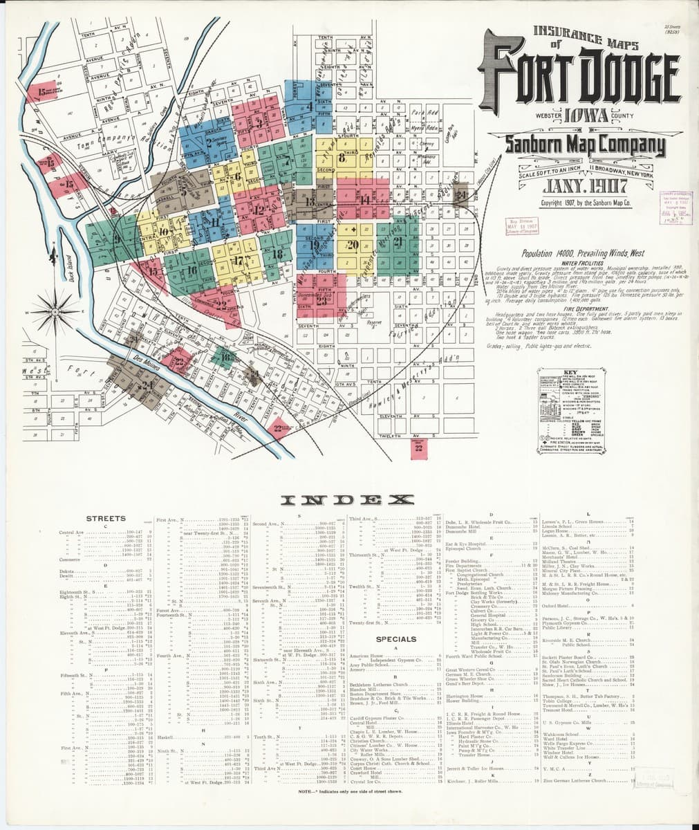 Fort Dodge, Iowa - 1907 Sanborn Map