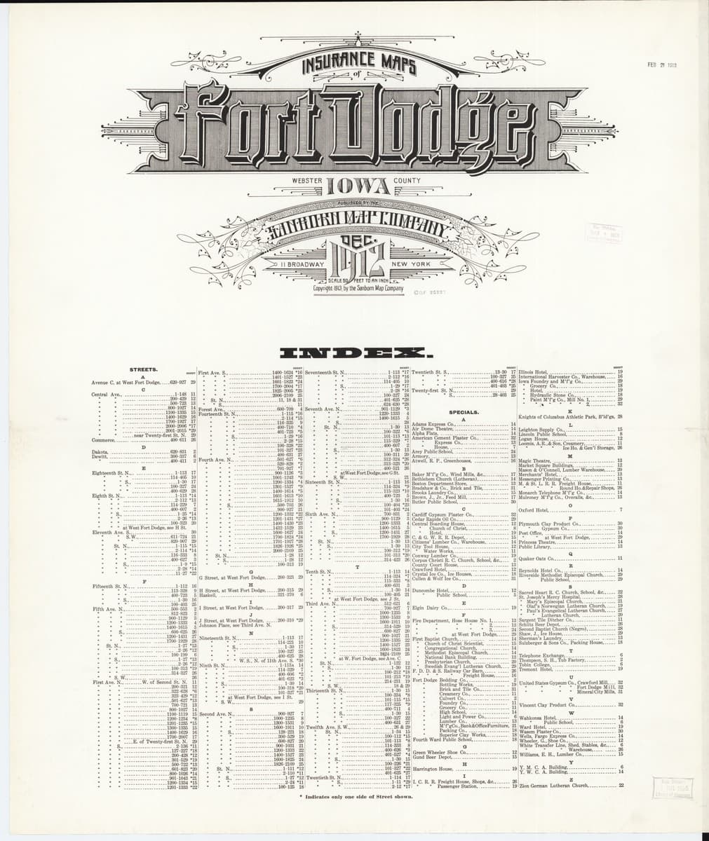 Fort Dodge, Iowa - 1912 Sanborn Map