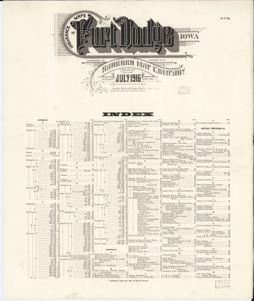 Fort Dodge, Iowa - 1916 Sanborn Map