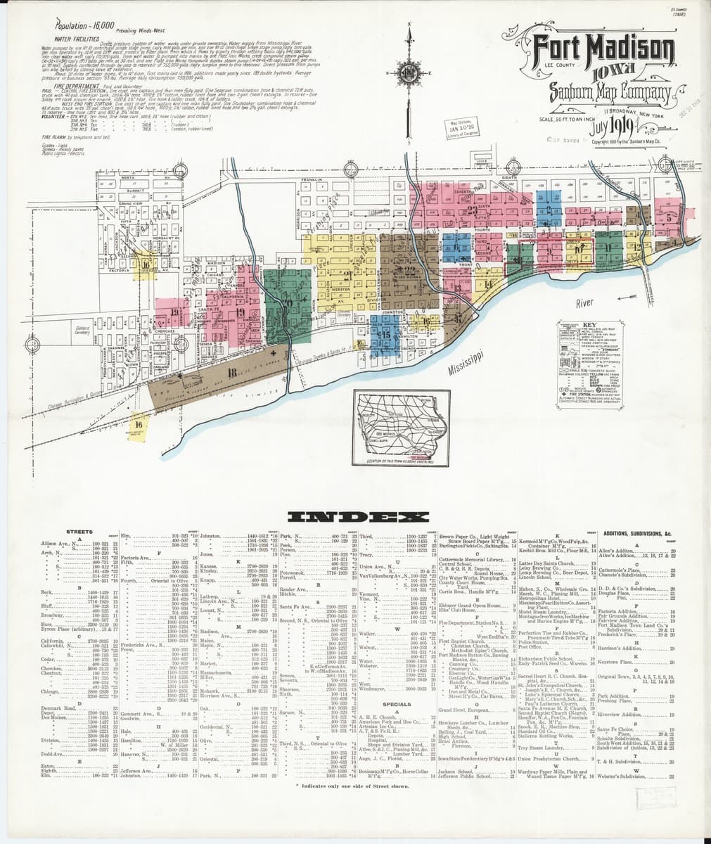 Fort Madison, Iowa - 1919 Sanborn Map