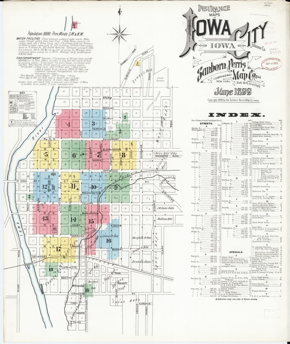 Iowa City, Iowa - 1899 Sanborn Map