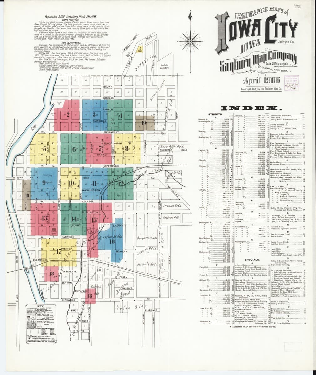 Iowa City, Iowa - 1906 Sanborn Map