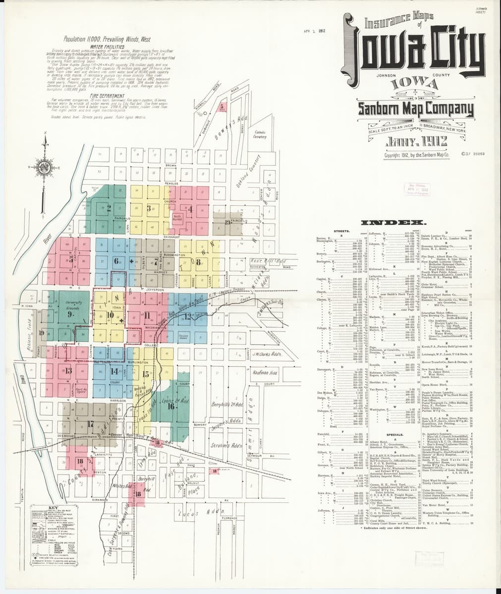 Iowa City, Iowa - 1912 Sanborn Map