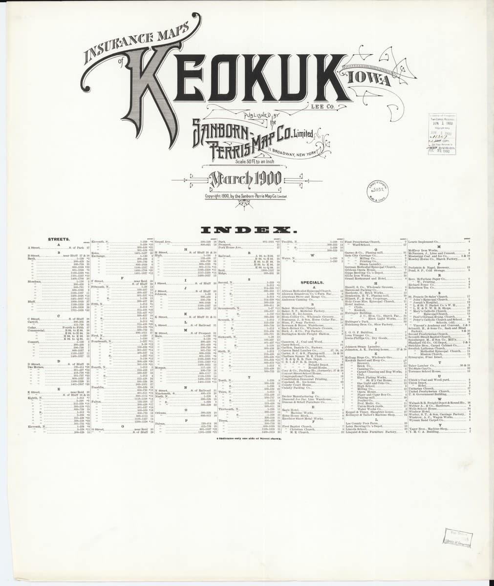 Keokuk, Iowa - 1900 Sanborn Map