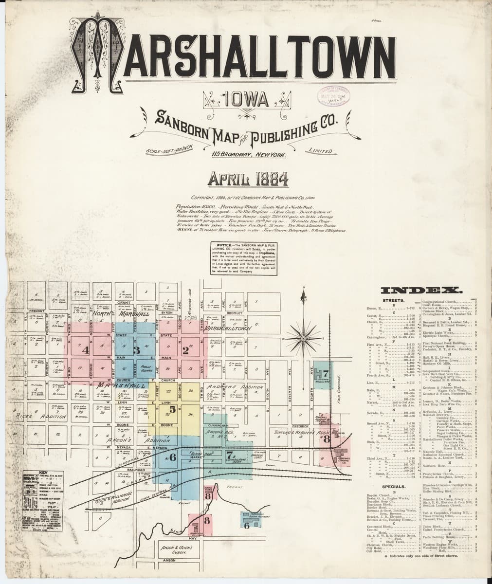 Marshalltown, Iowa - 1884 Sanborn Map