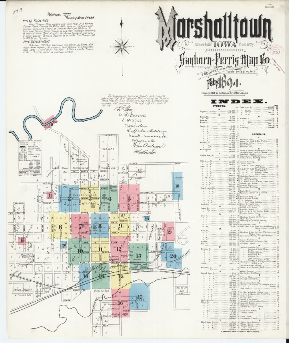 Marshalltown, Iowa - 1894 Sanborn Map