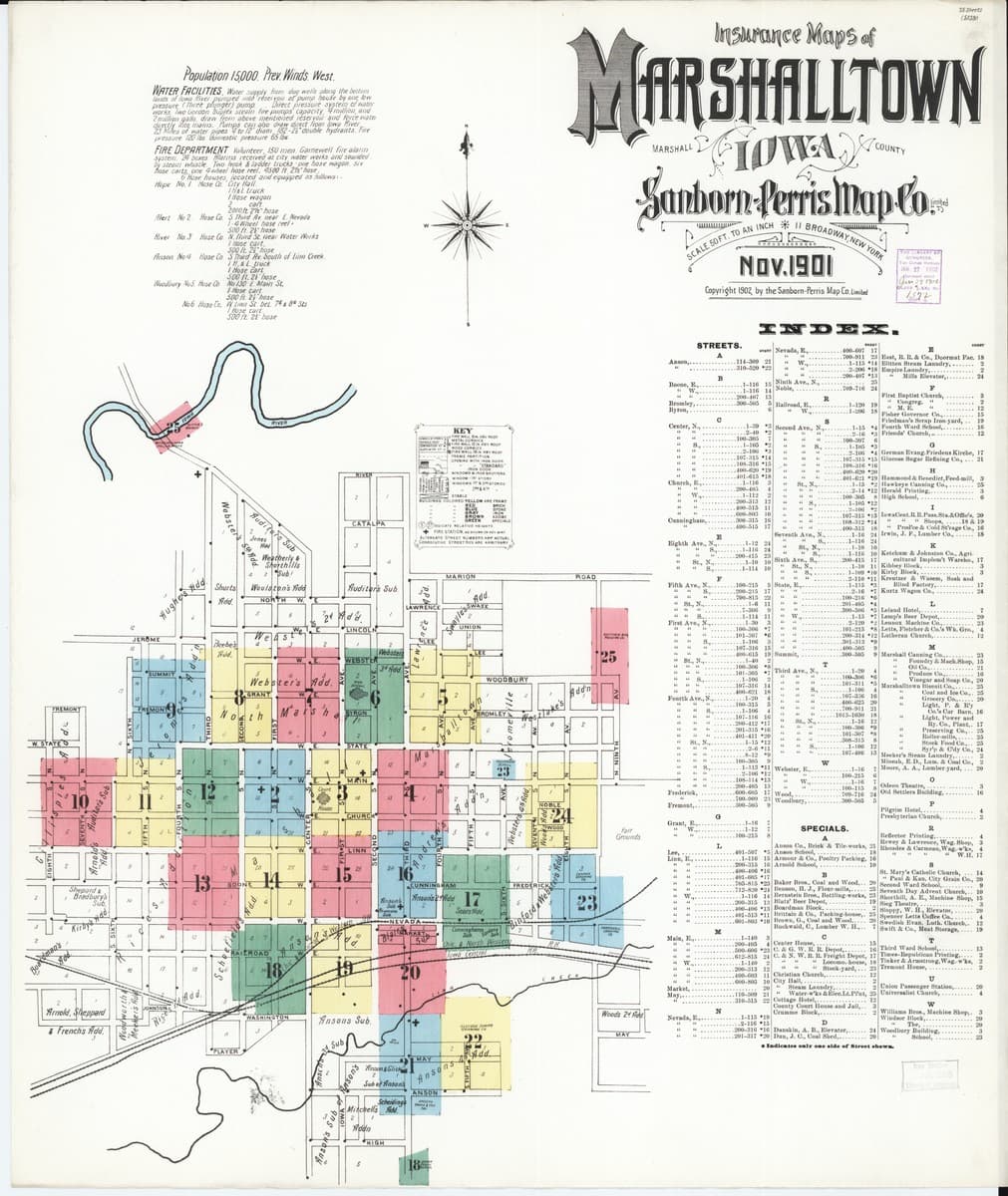 Marshalltown, Iowa - 1901 Sanborn Map