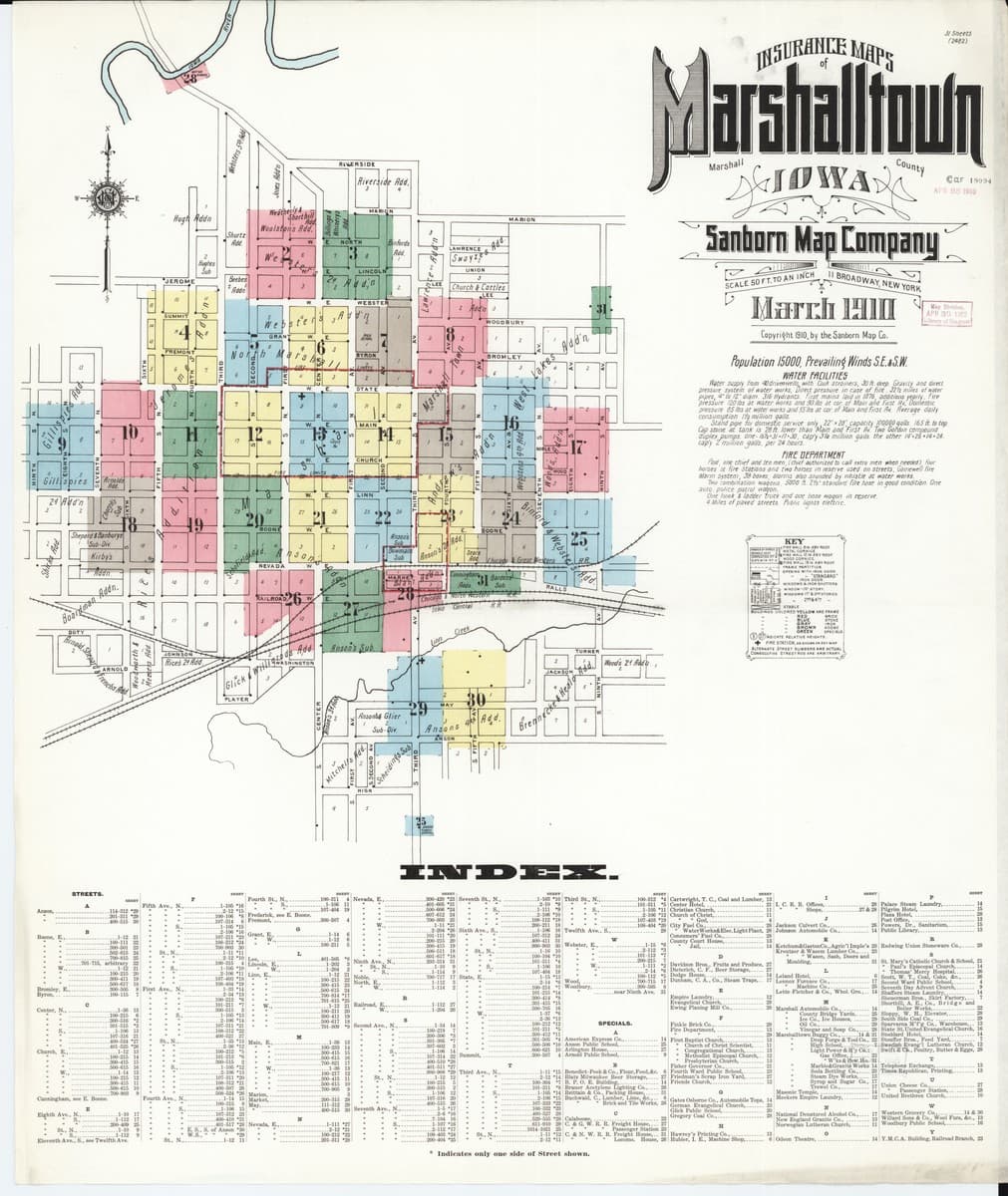 Marshalltown, Iowa - 1910 Sanborn Map