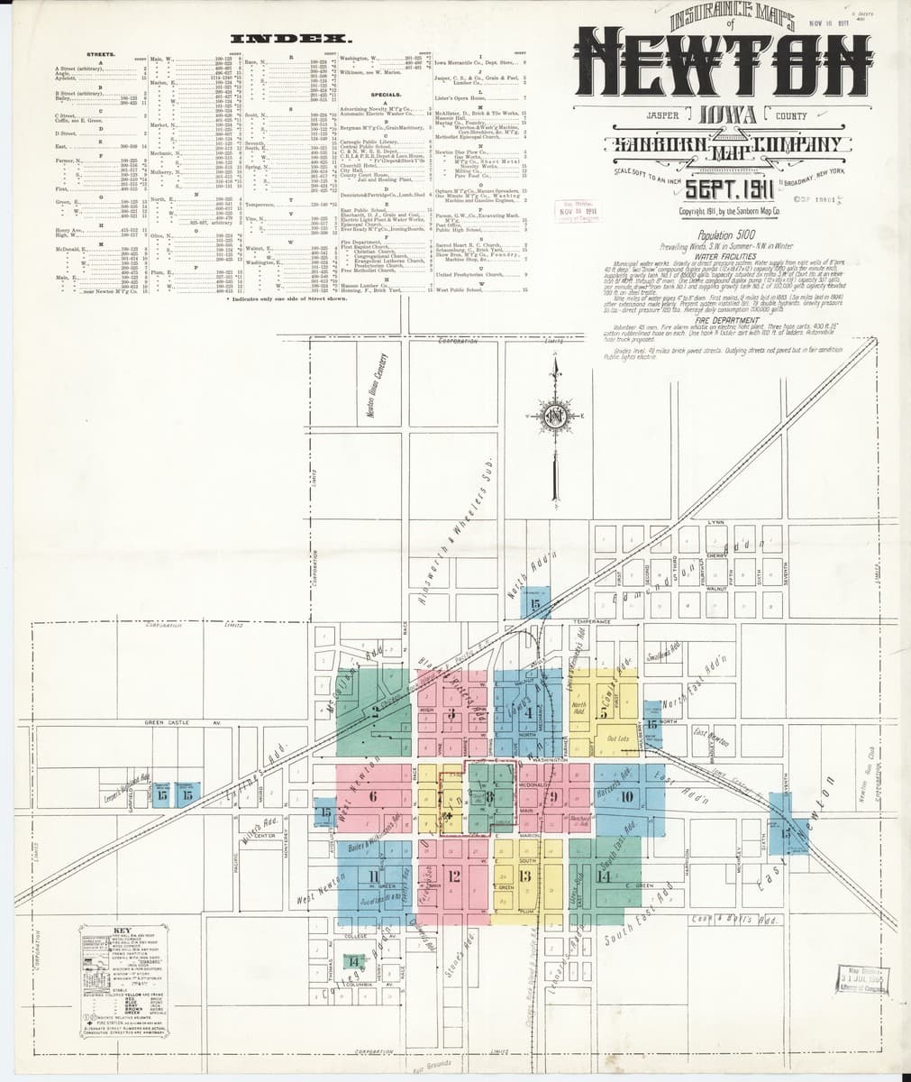 Newton, Iowa - 1911 Sanborn Map