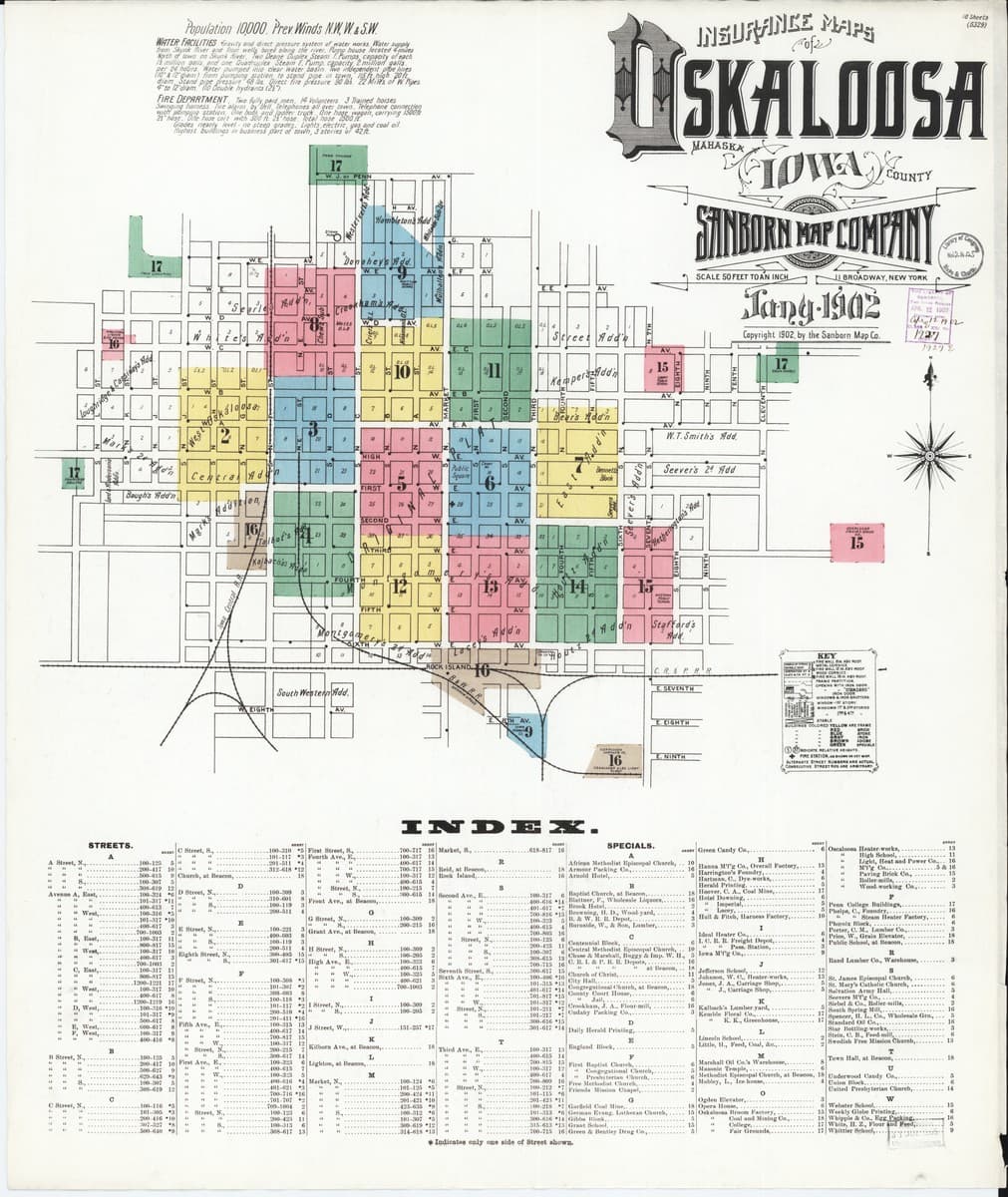 Oskaloosa, Iowa - 1902 Sanborn Map
