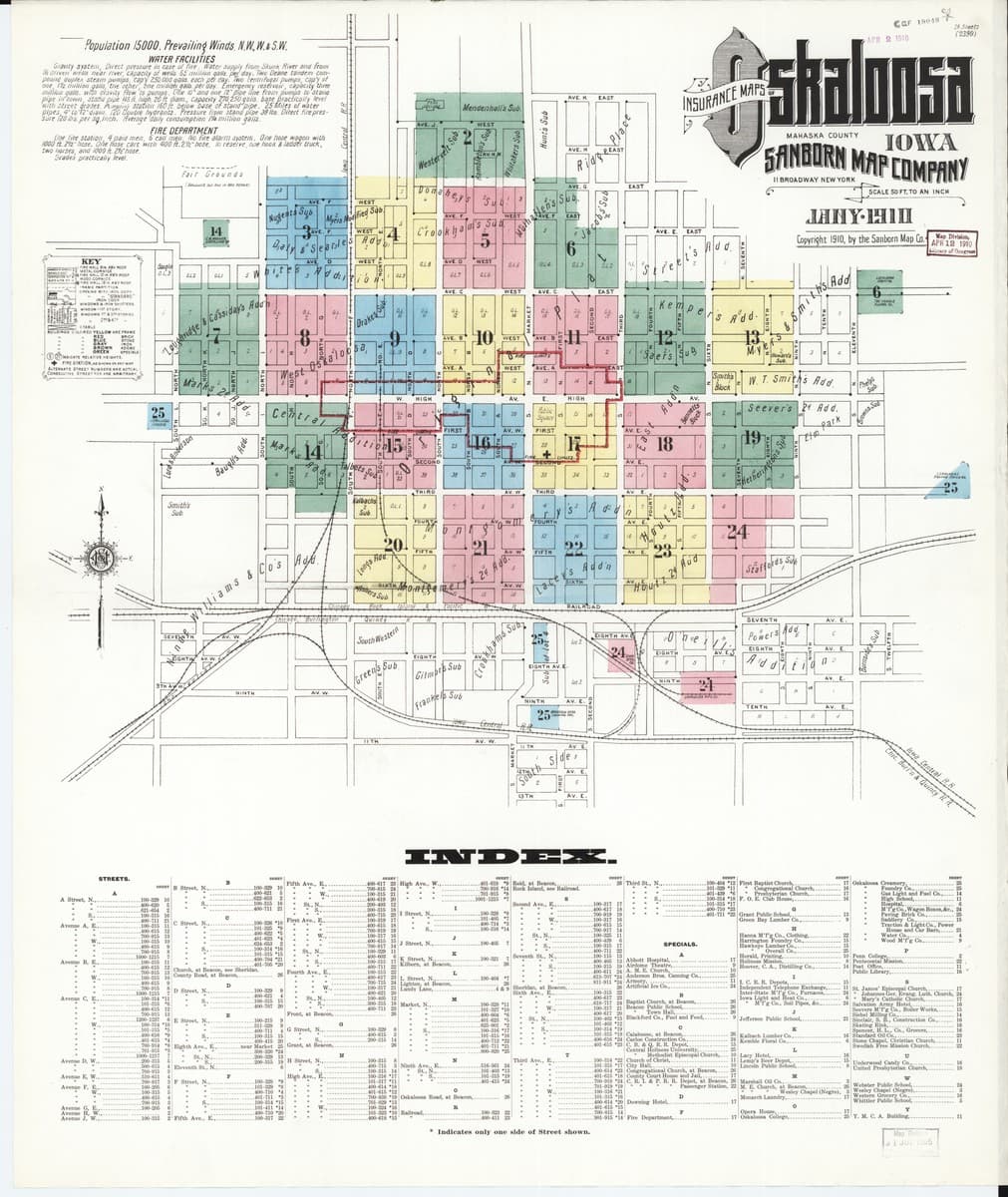 Oskaloosa, Iowa - 1910 Sanborn Map