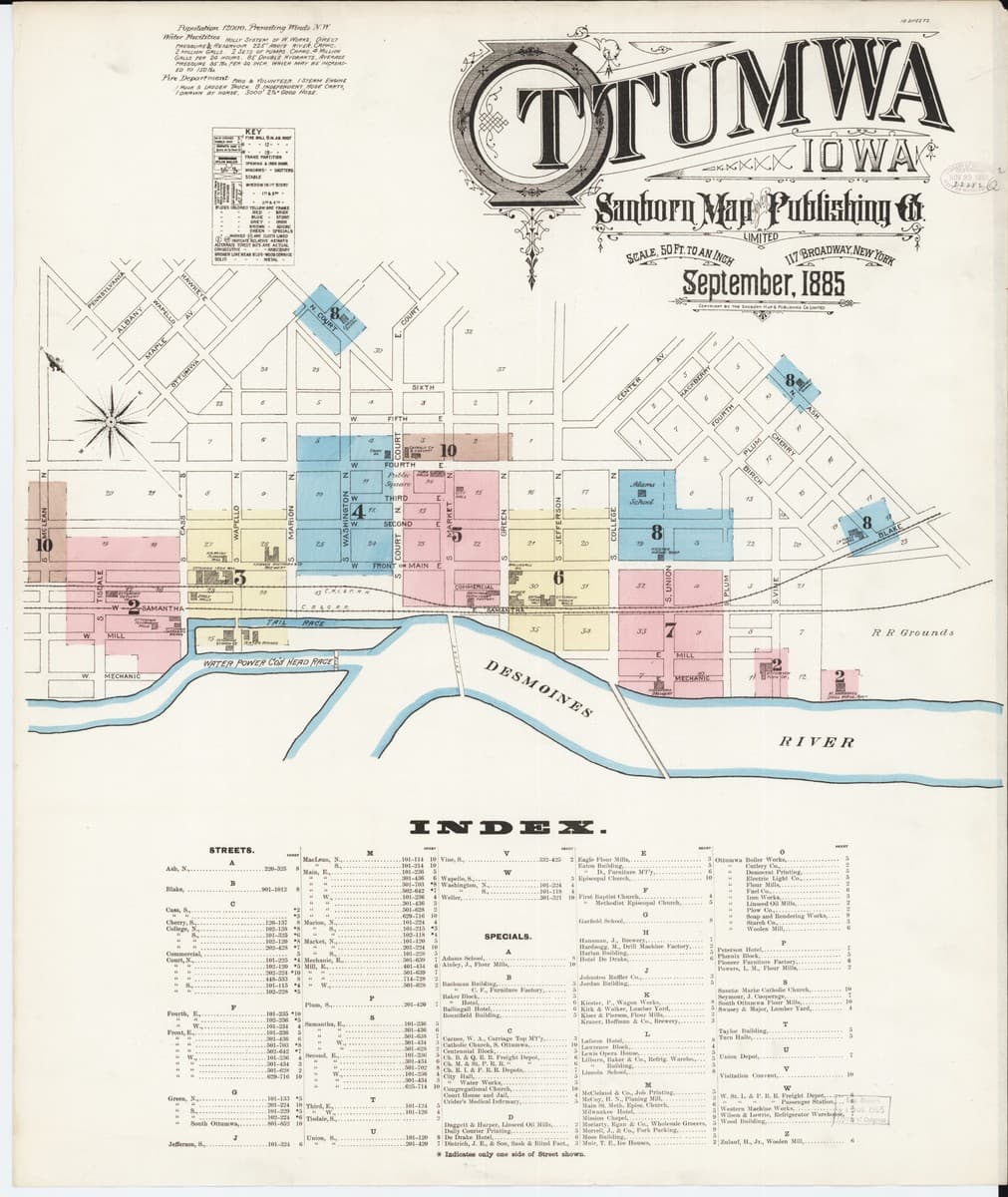 Ottumwa, Iowa - 1885 Sanborn Map