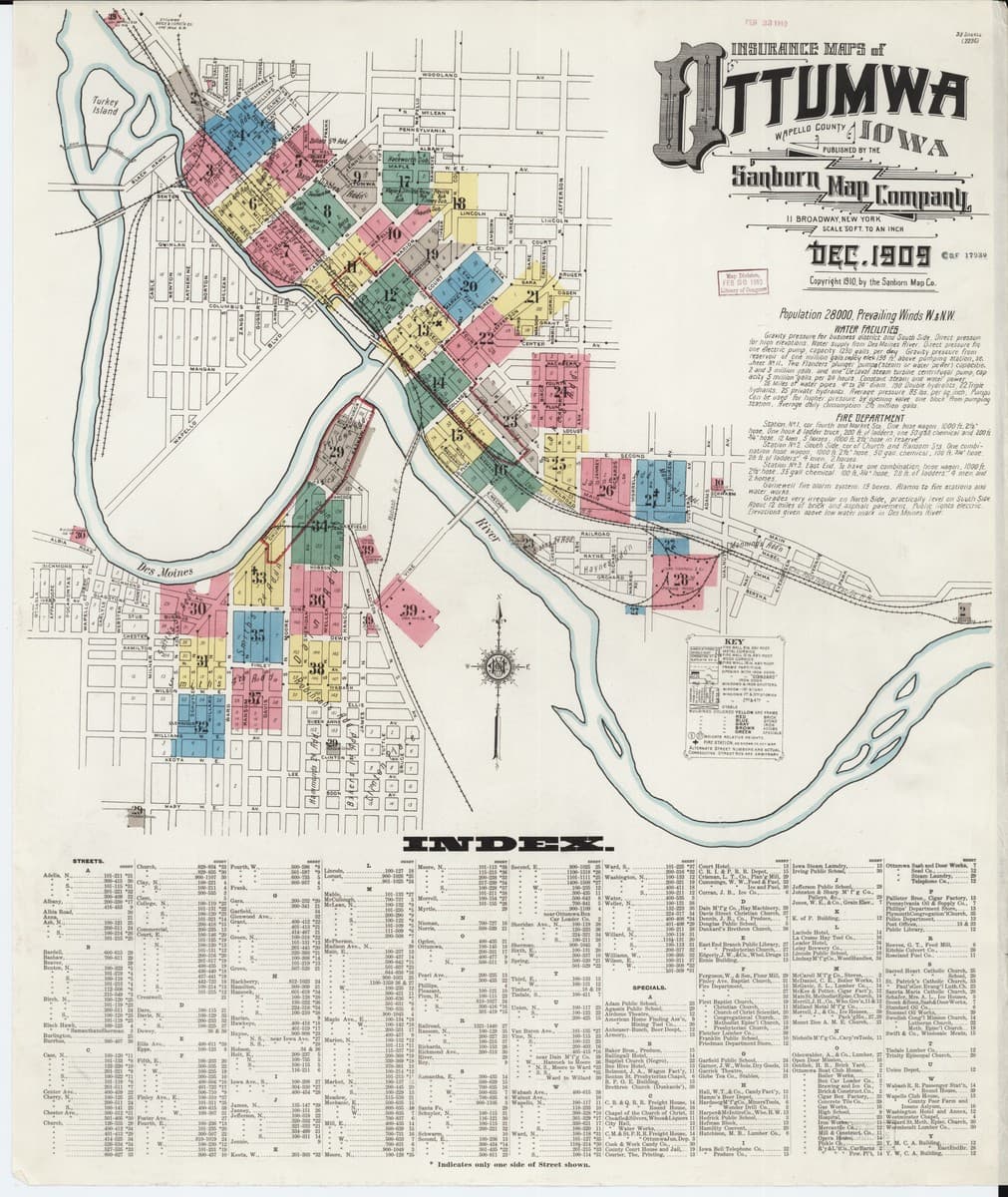 Ottumwa, Iowa - 1909 Sanborn Map