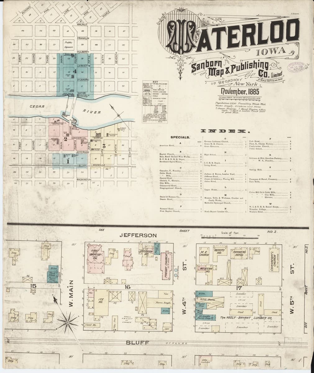 Waterloo, Iowa - 1885 Sanborn Map