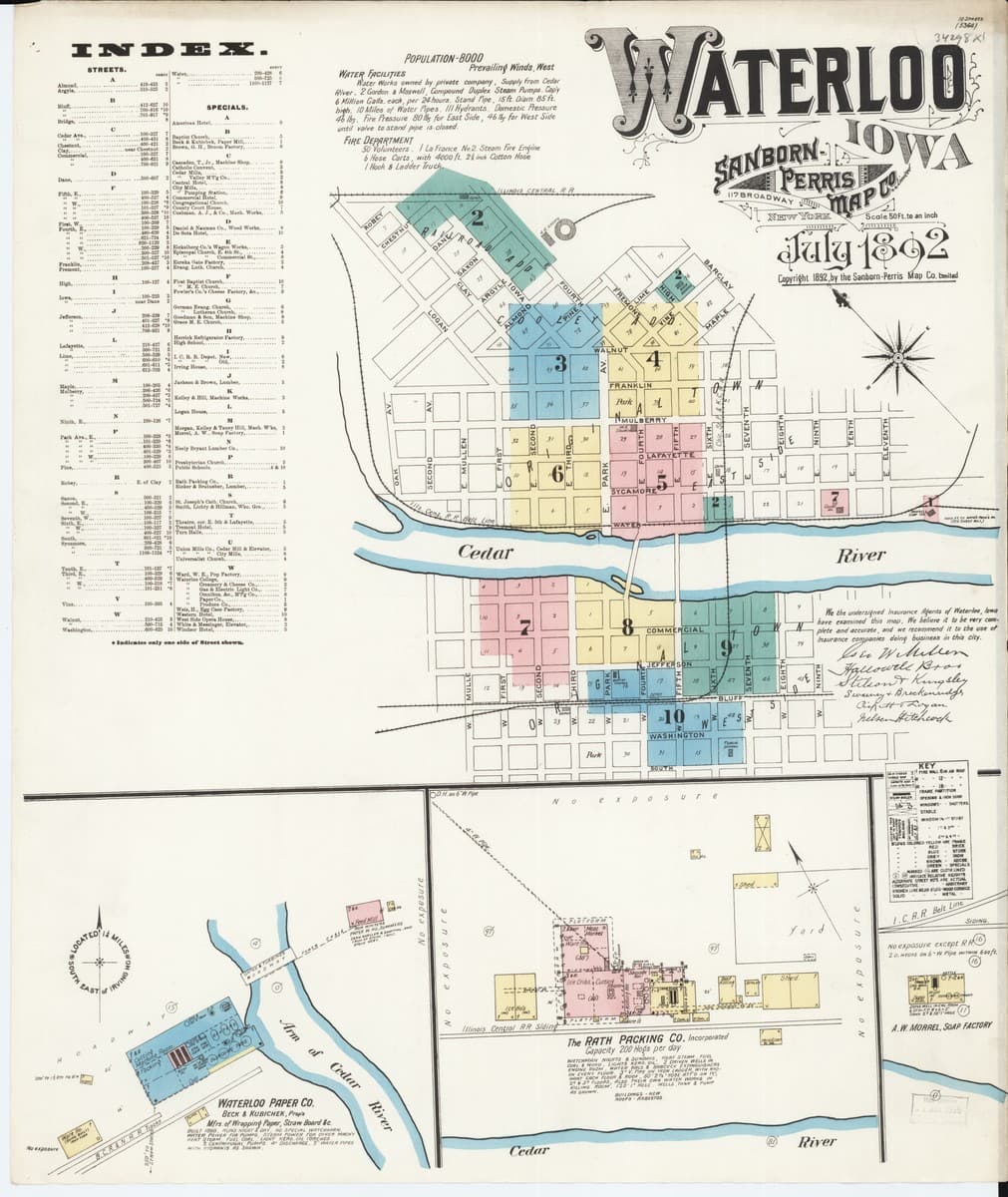 Waterloo, Iowa - 1892 Sanborn Map
