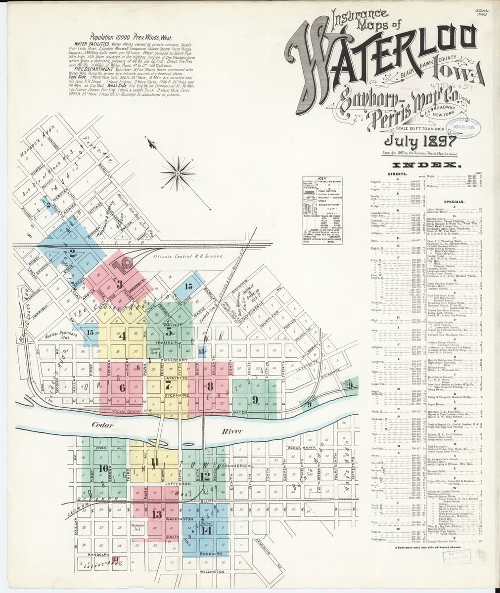 Waterloo, Iowa - 1897 Sanborn Map
