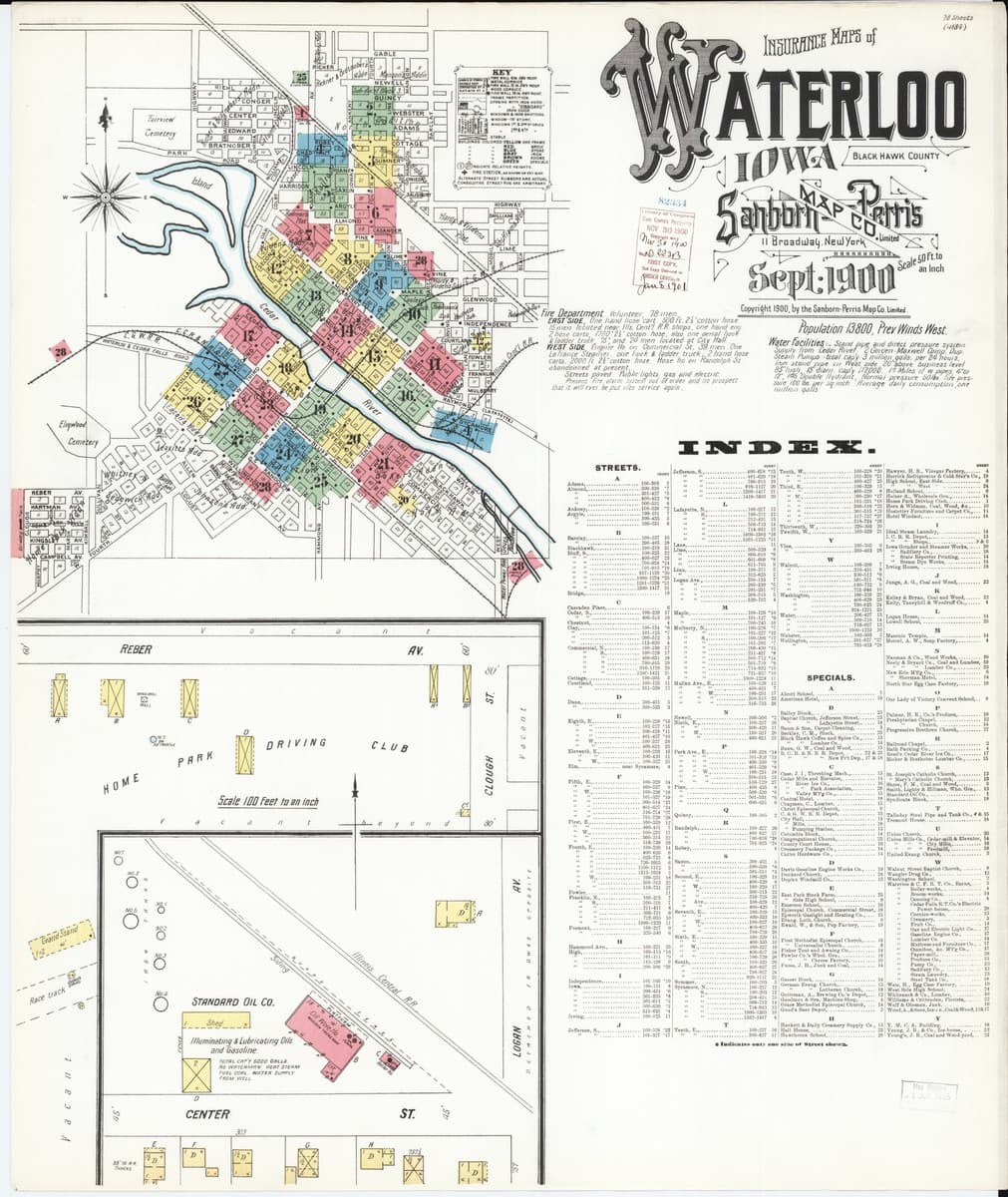 Waterloo, Iowa - 1900 Sanborn Map