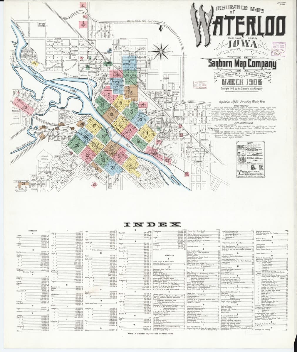 Waterloo, Iowa - 1906 Sanborn Map