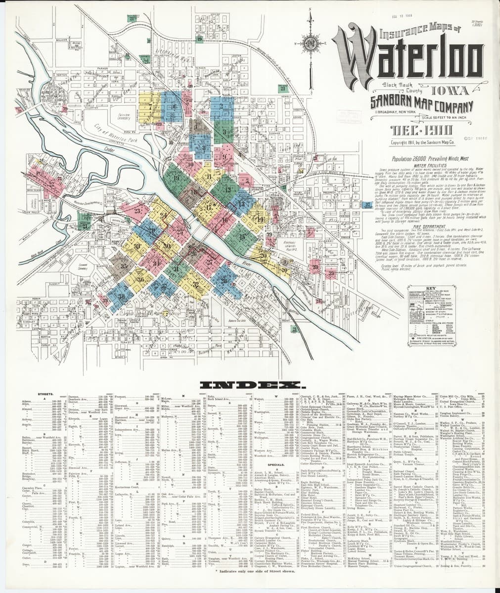 Waterloo, Iowa - 1910 Sanborn Map