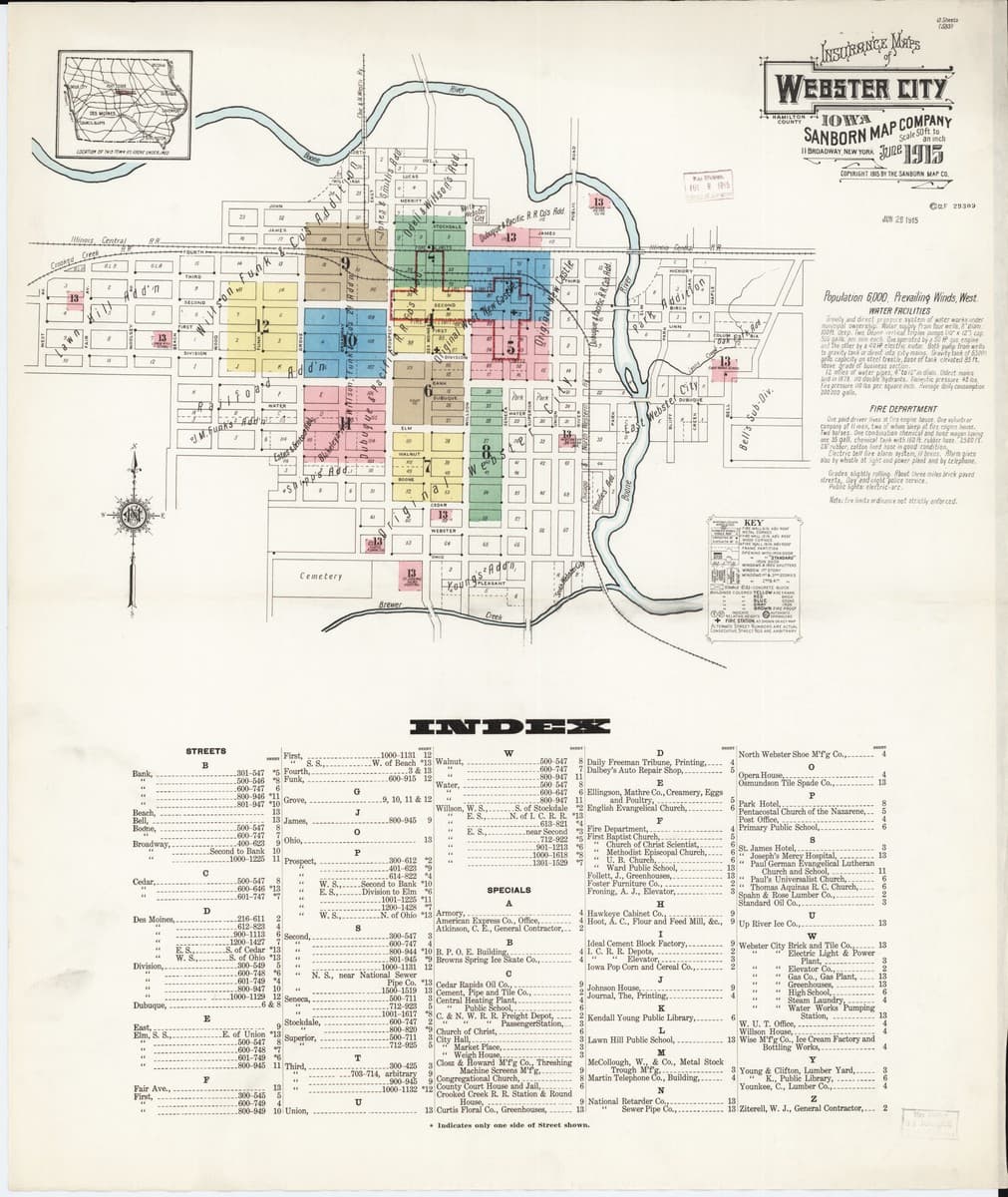 Webster City, Iowa - 1915 Sanborn Map