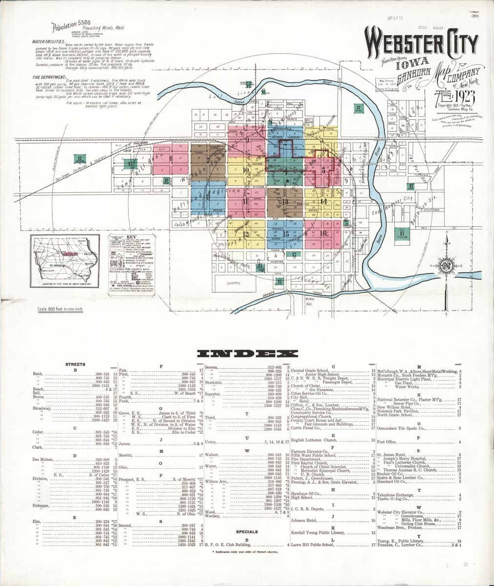 Webster City, Iowa - 1923 Sanborn Map