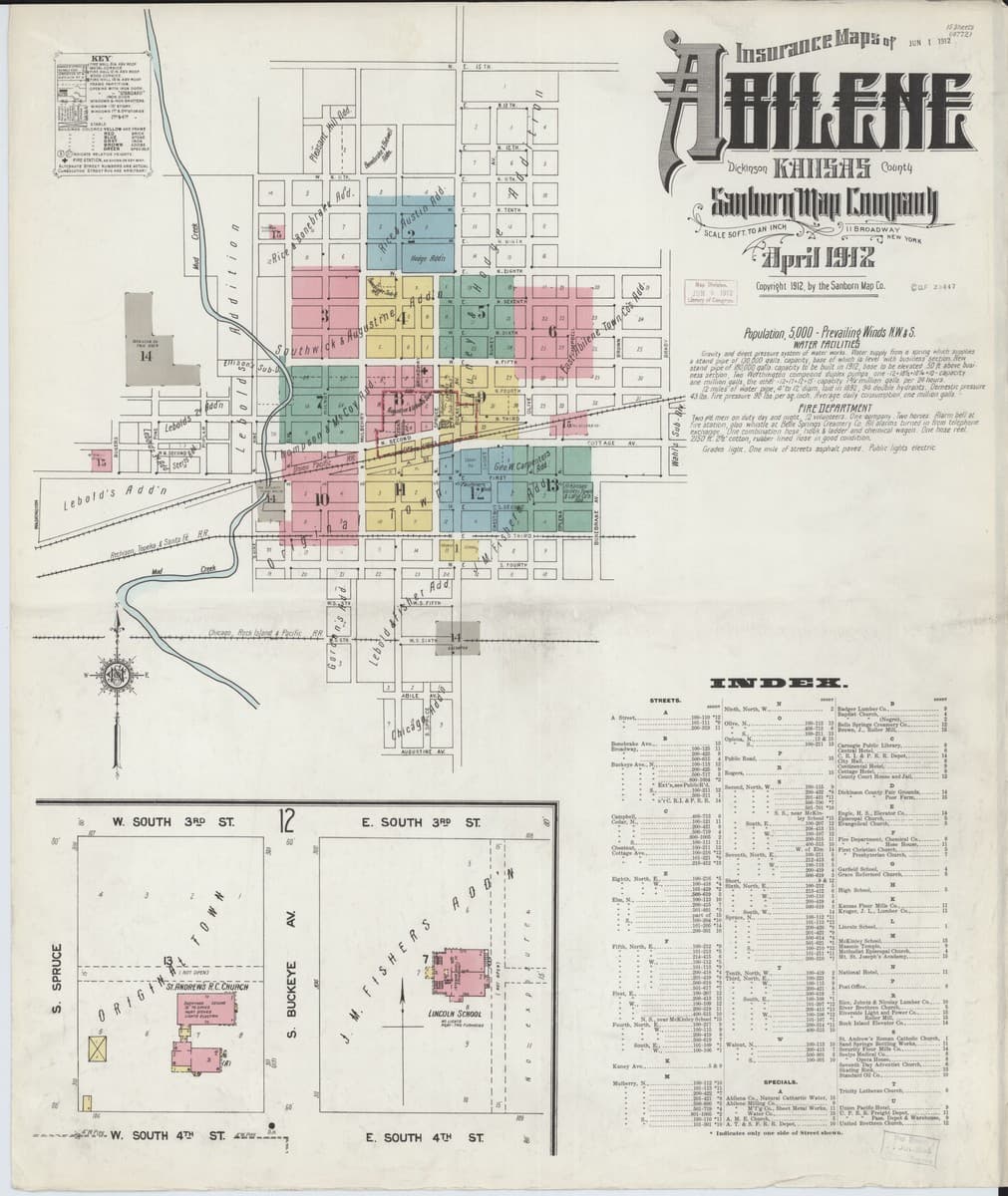 Abilene, Kansas - 1912 Sanborn Map