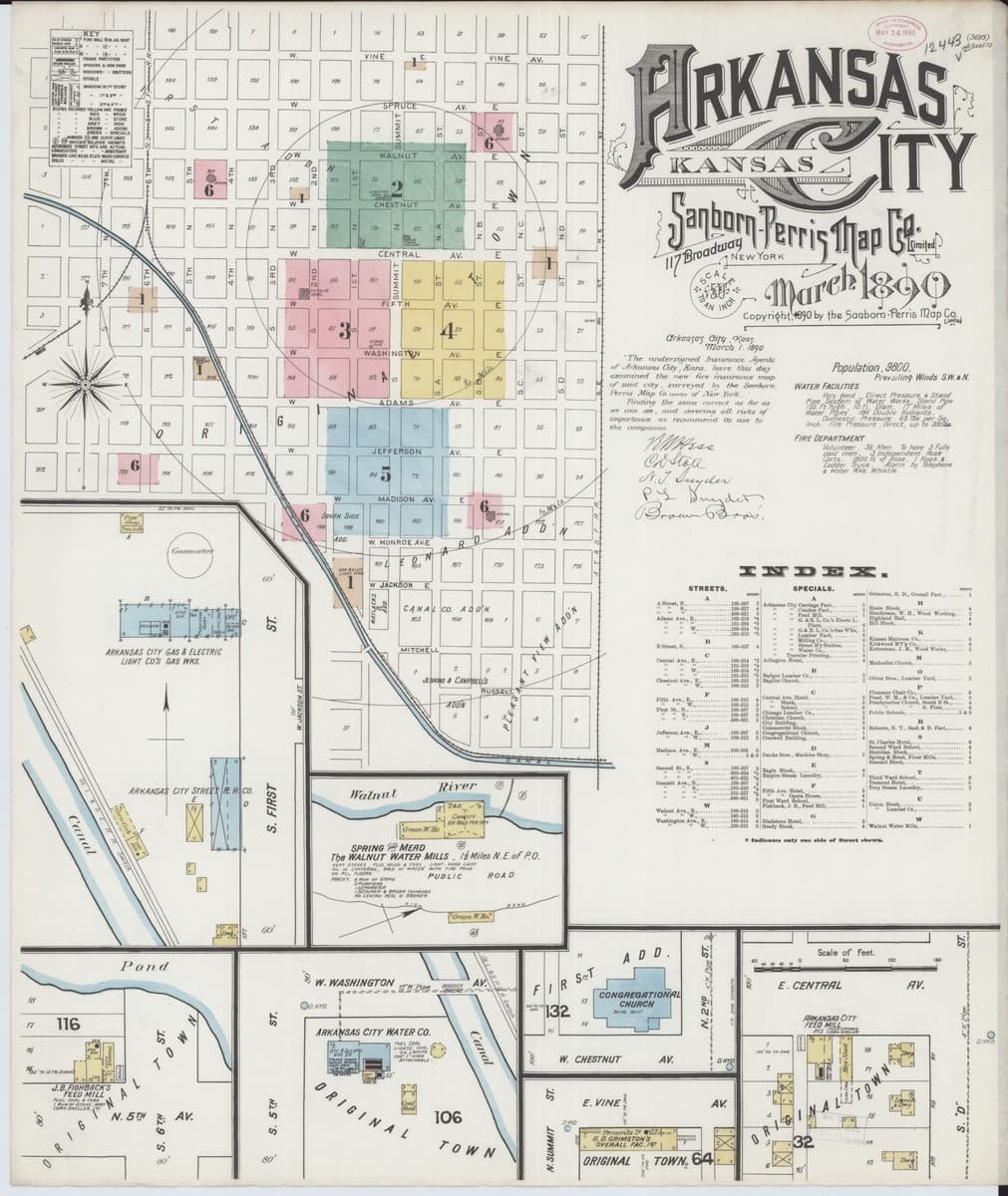 Arkansas City, Kansas - 1890 Sanborn Map