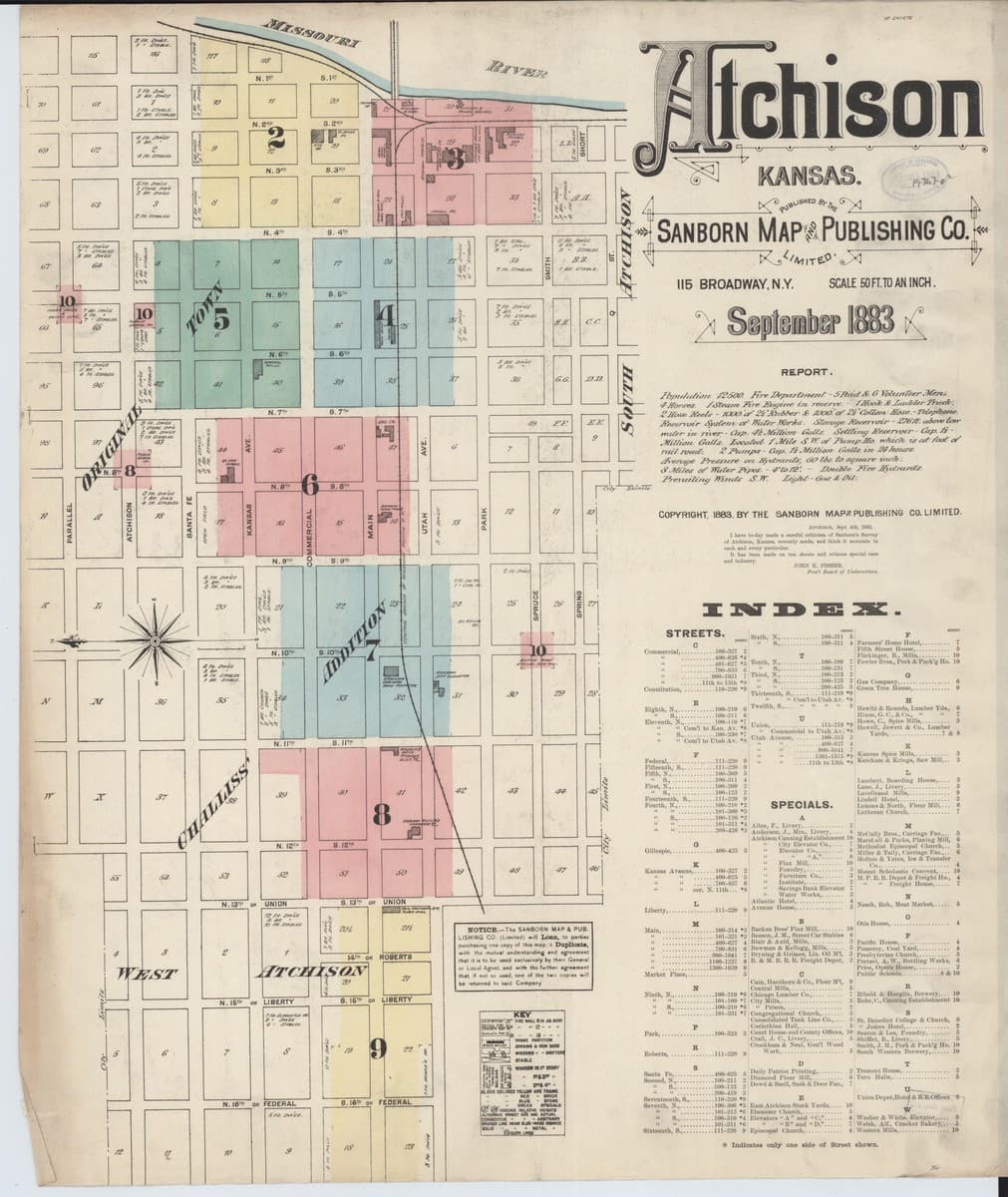 Atchison, Kansas - 1883 Sanborn Map